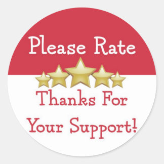 Thank You Please Rate Delivery Driver Classic Round Sticker