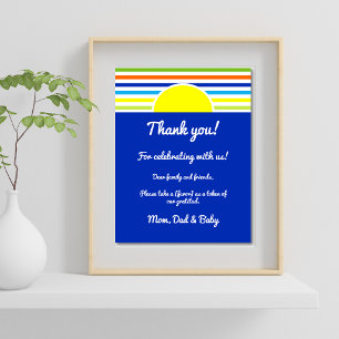 Thank You Please Take Favor Summer Stripes Shower