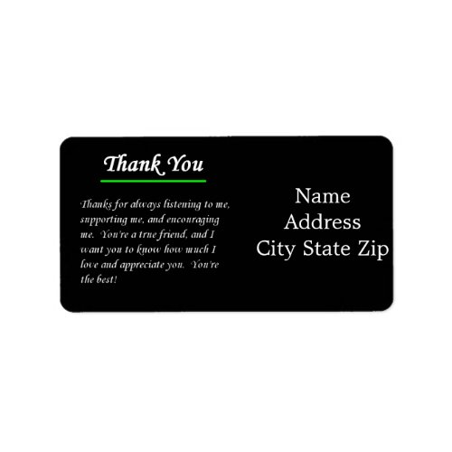 THANK YOU POEM ADDRESS LABEL