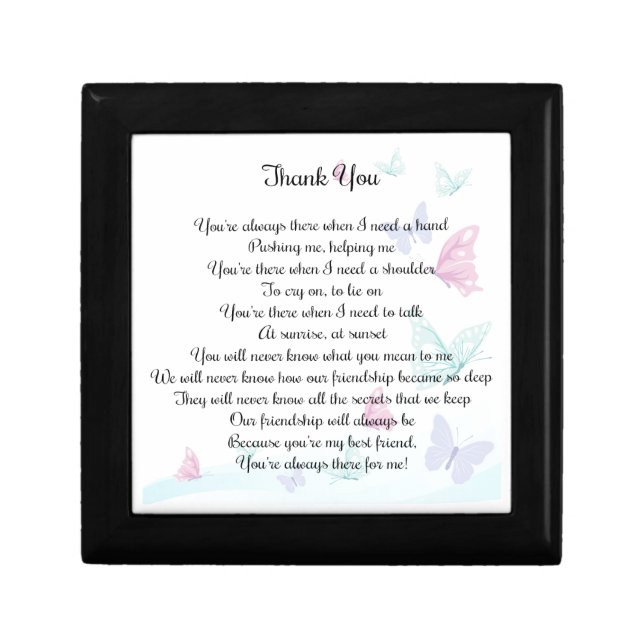 Thank You Poem Unique Gift Box (Front)