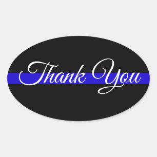 THANK YOU POLICE SUPPORT OVAL BUMPER STICKER