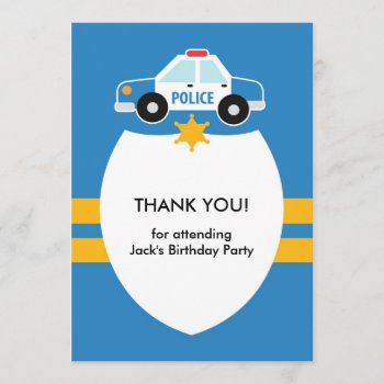 Thank You Police Theme Card by all_items at Zazzle