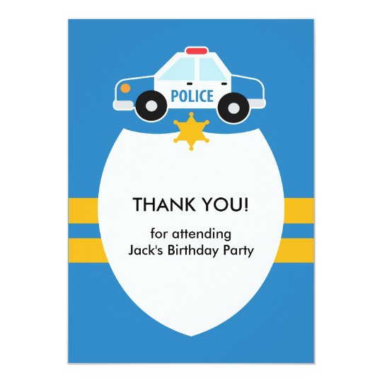Thank You Police Theme Card