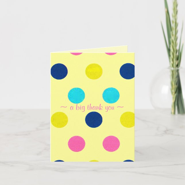 Thank You Polka Dot on Pale Yellow (Front)