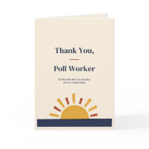 Thank You, Poll Worker Card