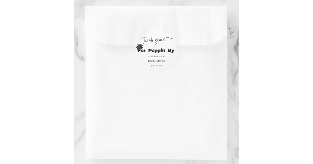 Poop Graduation Cover Thank you poopin by graduation sticker, popcorn classic round sticker ...