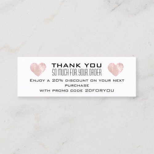 Thank You Poshmark Instag Discount Code Heart Mini Business Card