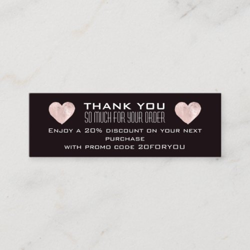 Thank You Poshmark Instag Discount Code Heart Pink Mini Business Card