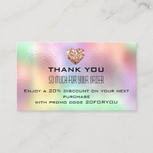 Thank You Poshmark Instagr Discount Diamond Heart Business Card