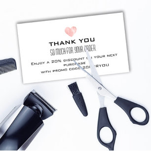 Thank You Poshmark Instagr Discount Pink Heart Business Card