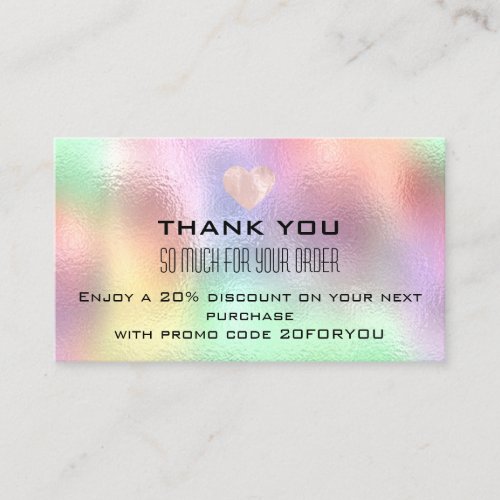 Thank You Poshmark Instagr Discount Rose Heart Business Card