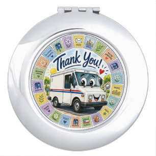 Thank you postal workers appreciation compact mirror