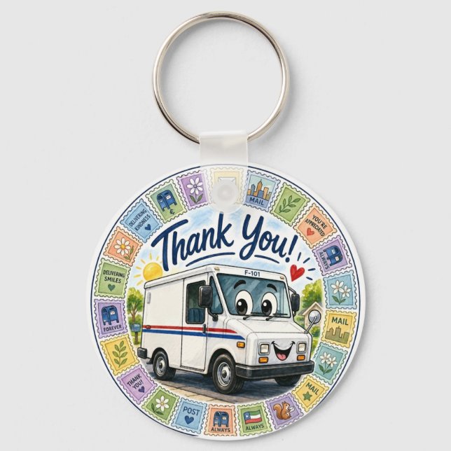 Thank you postal workers appreciation  keychain (Front)