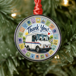 Thank you postal workers appreciation metal ornament