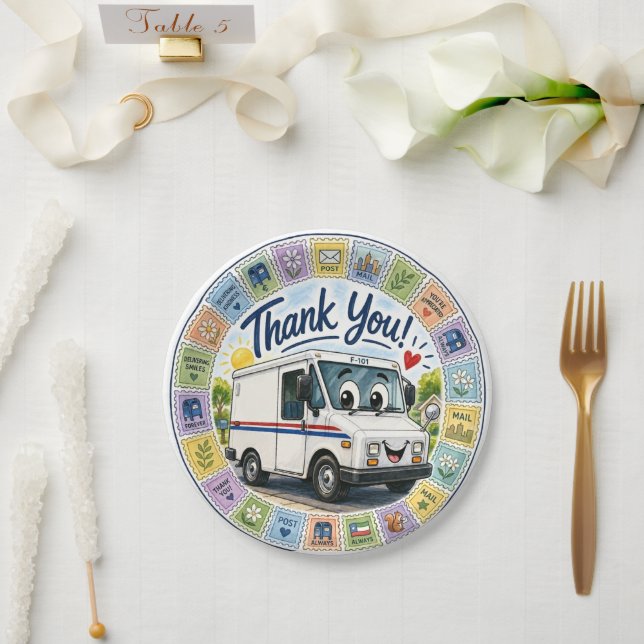 Thank you postal workers appreciation  paper plates (Wedding)