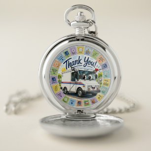 Thank you postal workers appreciation pocket watch