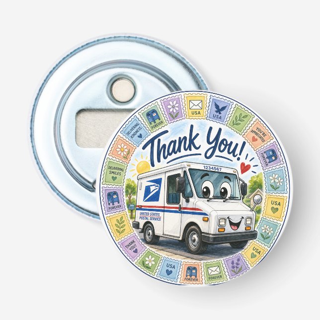 Thank you Postal Workers  Bottle Opener (Front)