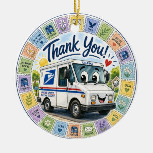 Thank you Postal Workers Ceramic Ornament