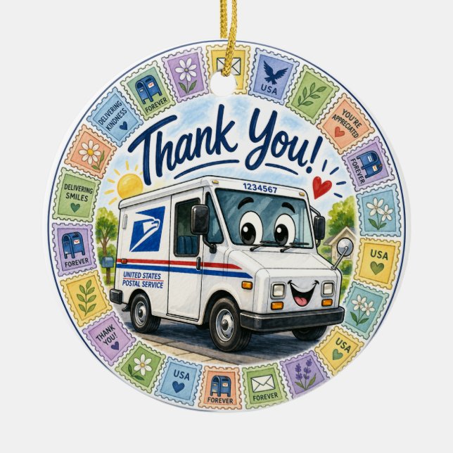 Thank you Postal Workers  Ceramic Ornament (Front)