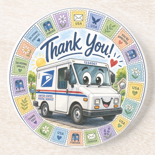 Thank you Postal Workers  Coaster (Front)
