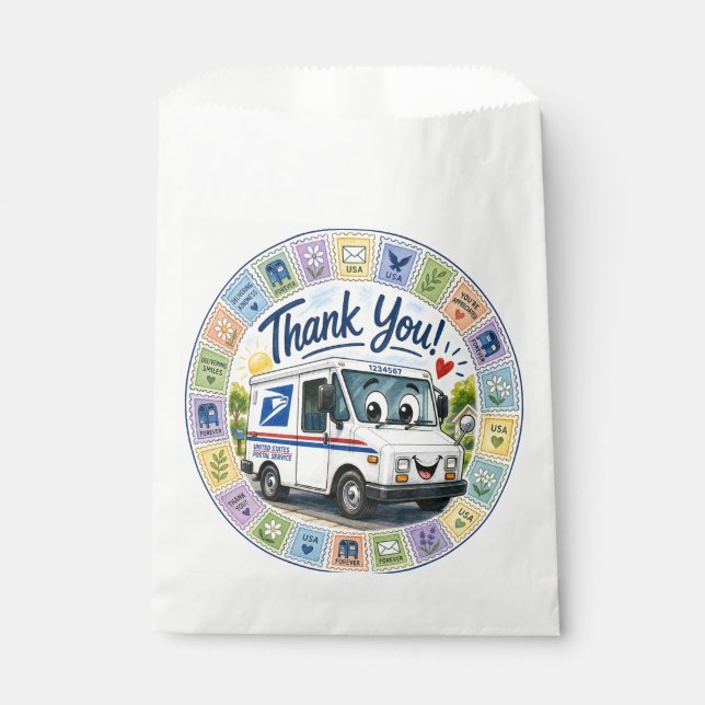Thank you Postal Workers  Favor Bag (Front)