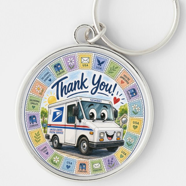 Thank you Postal Workers  Keychain (Front)