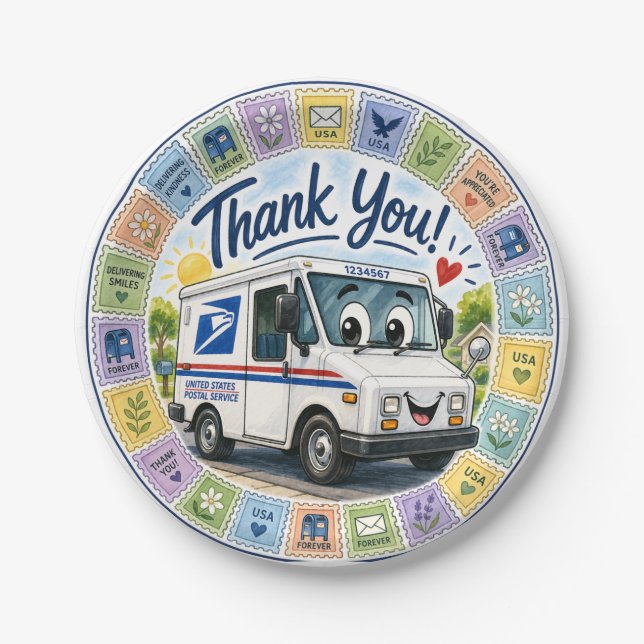 Thank you Postal Workers  Paper Plates (Front)