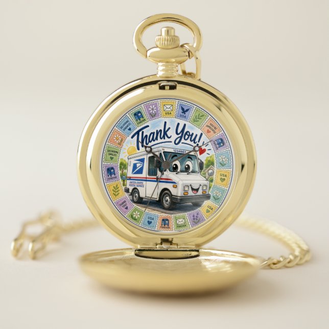 Thank you Postal Workers  Pocket Watch (Inside)