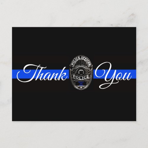 THANK YOU POSTCARD FOR POLICE