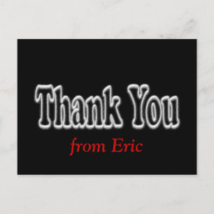 Thank You Postcard in Black - pesonalize