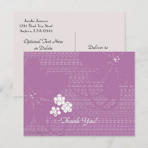 Thank You Postcard, Pale Purple Floral Postcard