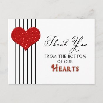 Thank You Postcard - Red Heart - by TrudyWilkerson at Zazzle
