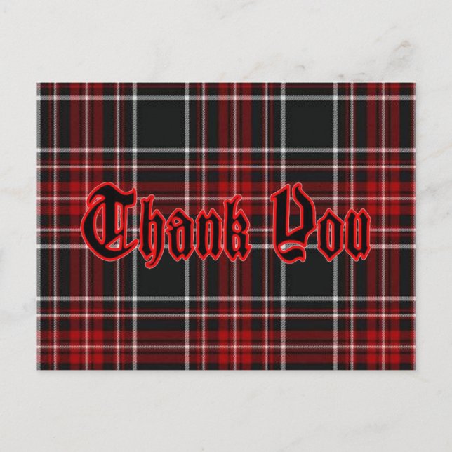 Thank You Postcard - Red Plaid* (Front)
