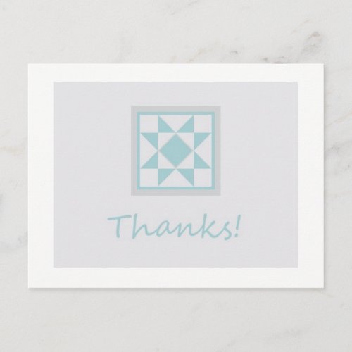 Thank You Postcard _ Star Quilt Block bluegrey