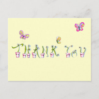 Thank You postcard w/Flowers - see back