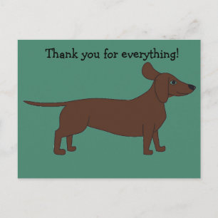 Thank You Postcard with Dachshund