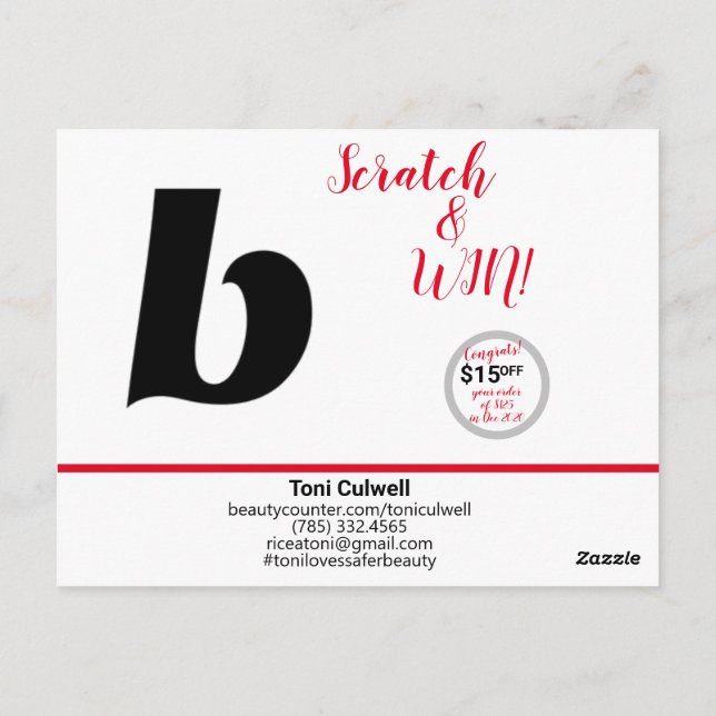 Thank you Postcard with Giveaway (Back)