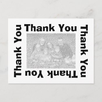 Thank You Postcard With Photo  - White And Black by Love_Letters at Zazzle