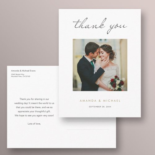 Thank You Postcards for Wedding Guests and Gifts