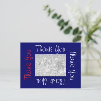 Thank You Postcards Red White and Blue | Zazzle