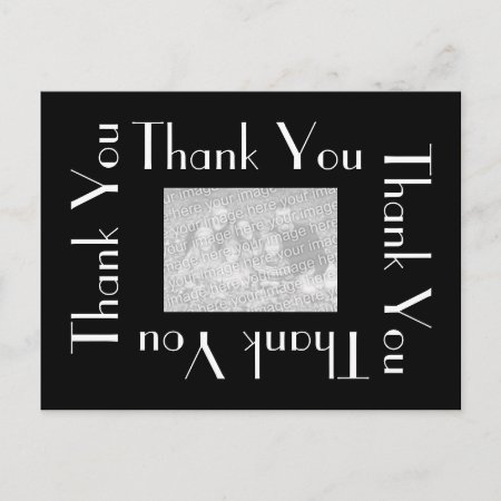 Thank You Postcards With Photo - Black And White
