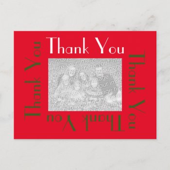 Thank You Postcards With Photo - Holiday Colors by Love_Letters at Zazzle