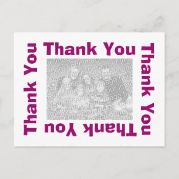 Thank You Postcards With Photo - White And Purple by Love_Letters at Zazzle