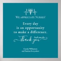 Thank You Poster Patient to Nurse Personalized