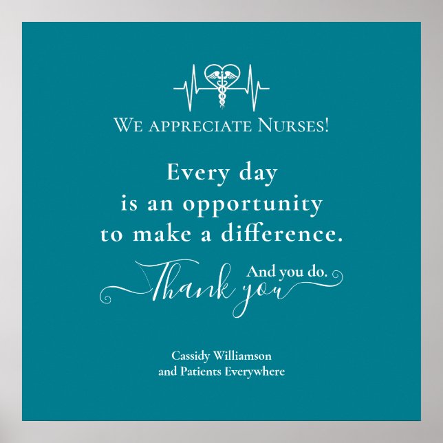 Thank You Poster Patient to Nurse Personalized (Front)