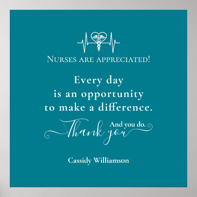 Thank You Poster Patient to Nurse Personalized (Front)