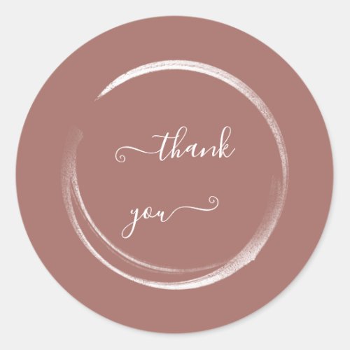 Thank You Powder Rose Wedding Bridal Shower  Classic Round Sticker