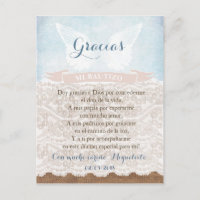 Thank you prayer card in Spanish, boy baptism