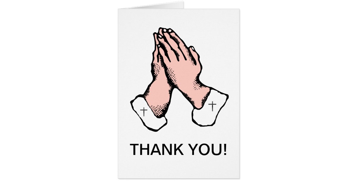 Thank You Praying Hands Church Card | Zazzle