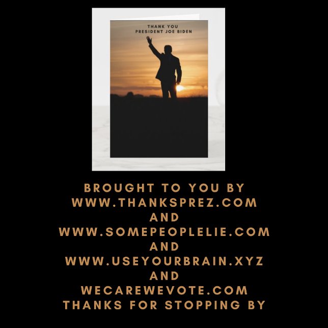 Thank you President Joe Biden Card (Creator Uploaded)